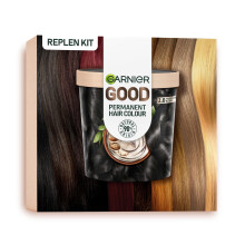 Garnier GOOD Permanent Vibrant Hair Colour Dye Kit, 20 Truffle Soft Black | 90% Natural Origin, No Ammonia, Enriched With Nourishing Shea Butter