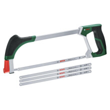 Bosch Hacksaw 300mm + 3 Extra Blades (Universal Hacksaw with 4 Durable Bi-Metal Saw Blades for Metal, Wood