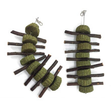 Bunny Chew Toys for Teeth, 2PCS Organic Apple Wood Molar Sticks with Timothy Hay Circles for Bunny Chinchilla Guinea Pig Hamsters Holland Lop Prairie