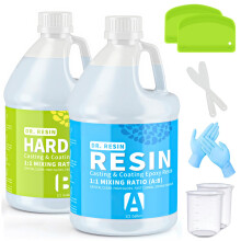 DR. RESIN 3.8L Epoxy Resin Kit, Clear Casting Coating Resin Kit Food Safe | Bubble Free Non Toxic Epoxy Resin for Pros Starters Craft, Tabletop