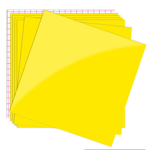 Prime Vinyl 7 Permanent Vinyl, 7 Pack Yellow Self Adhesive Sheets Set