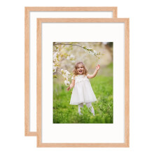 A4 Picture Frame,Compatible with A4 and A5 Images, OAK Photo Frame | Perspex Glass Front for Wall Mounting in Living Room,Bedroom,Gallery, Set of 2