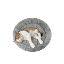 Enjoying Pet Bed Mat Diameter 35 cm Round Pad with Pillow Around for Small Dogs Cats Relying/Curling Sleep Warm Cat Cushion for Crates