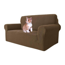 MAXIJIN Super Stretch Couch Cover for 2 Seater Couch, 1-Piece Universal Love Seat Covers Jacquard Spandex Sofa Protector Dogs Pet Friendly Fitted