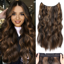 Invisible Wire Hair Extensions with Adjustable Transparent Wire, Secret Wire Hair Extensions with 2 Secure Clips