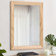 AAZZKANG Rustic Mirrors for Wall Rectangle Wood Frame Mirror Large 65x45cm Farmhouse Bedroom Bathroom Decorative Mirror