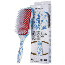 Denman Detangling & Styling Paddle Hairbrush For Wet Or Dry Hair - Curly, Coily, Straight, Thick & Long, Ideal for Women & Men, D38- Blue Belle
