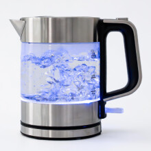 AddAcsaCi Premium Glass Kettle 1L | 3000W Fast Boil Electric Kettle with Blue LED Light, Stainless Steel Filter & Lid, STRIX Thermostat