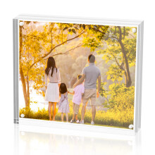 Sezanrpt Acrylic 4x4 Square Picture Frame, Magnetic Acrylic Picture Frames for 4x4 or 3x3 Pictures Display, Clear Double Sided Thick Picture Frames