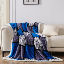 Gracelife Sherpa Fleece Throw Blanket - Soft, Warm & Cozy Twin Blanket, Reversible Plaid for All Seasons - 150 * 200cm Blue