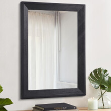 AAZZKANG Black Rustic Mirrors for Wall Large 65x45cm Rectangle Wood Framed Mirror Decorative Wall Mirror for Bedroom Bathroom Living Room