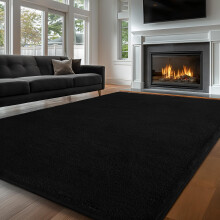 Sour Lemon Carpet Rugs Living Room 120x160cm,Washable Black Rug for Bedroom