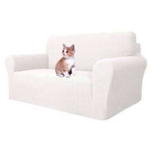MAXIJIN Super Stretch Couch Cover for 2 Seater Couch, 1-Piece Universal Love Seat Covers Jacquard Spandex Sofa Protector Dogs Pet Friendly Fitted