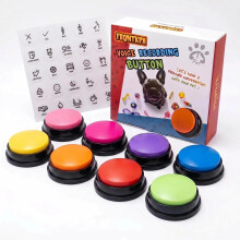 8 Color Voice Recording Button, Dog Buttons for Communication Pet Training Buzzer, 30 Second Record & Playback, Funny Gift for Study Office Home
