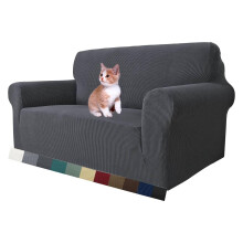 MAXIJIN Super Stretch Couch Cover for 2 Seater Couch, 1-Piece Universal Love Seat Covers Jacquard Spandex Sofa Protector Dogs Pet Friendly Fitted