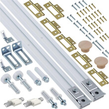 Bifold Door Hardware Kit, 2-Pack 24-Inch Bi-Fold Closet Door Track Kit Bifold Closet Door Hardware Kit