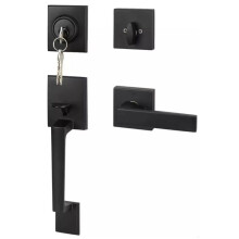 Door Lock Kit for Bathroom Front Door, Exterior Door Handle Knob Set, Lockset for Thick Interior Bedroom Wooden Doors