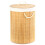 GEEZY GEEZY Bamboo Laundry Basket with Lid Collapsible Washing Laundry Hamper Bin Round 48L 1