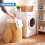 GEEZY GEEZY Bamboo Laundry Basket with Lid Collapsible Washing Laundry Hamper Bin Round 48L 3