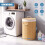 GEEZY GEEZY Bamboo Laundry Basket with Lid Collapsible Washing Laundry Hamper Bin Round 48L 4