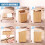 GEEZY GEEZY Bamboo Laundry Basket with Lid Collapsible Washing Laundry Hamper Bin Round 48L 6
