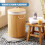 GEEZY GEEZY Bamboo Laundry Basket with Lid Collapsible Washing Laundry Hamper Bin Round 48L 7