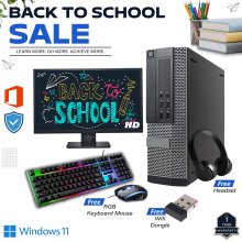 Fast Computer PC i5 Desktop Tower PC TFT 8GB Windows 11 - 24" Full HD Monitor - Refurbished
