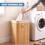 GEEZY GEEZY Bamboo Laundry Basket with Lid Collapsible Washing Laundry Hamper Bin Brown 48L 5