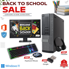 Fast Computer PC i7 Desktop Tower PC TFT 16GB Windows 11 - 24" Full HD Monitor - Refurbished