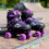 GEEZY (Purple Medium UK 2-4) The Magic Toy Shop Quad Skates Adjustable Purple & Black Roller Skates for Girls & Boys 2
