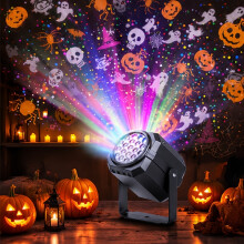 LED Halloween Projection Light, 360 Dynamic Projection Smart Light, With Pumpkins, Skulls, Spiders And Other Patterns To Create