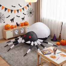 (184x185x70cm) 6ft Halloween Inflatable Spider Outdoor Decoration Patio, Giant Crawling Spider, Creepy Spider Prop For Halloween Party Garden
