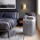 GEEZY GEEZY Bamboo Laundry Basket with Lid Collapsible Washing Laundry Hamper Bin Grey 48L 2