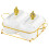 (2 Grid White) Multifunctional Snack Tray Dried Fruit Spice Jars Candy Nut Dishes 1