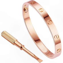 (rose gold) Bracelet jonc élégant en acier inoxydable avec motif à vis, collection Love, à charnière, cadeau pour hommes et femmes