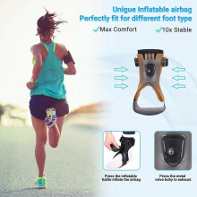 (Black, Left foot) AFO Fußheberorthese Medizinische Knöchel-Fuß-Orthese für Hemiplegie, Schlaganfall, Varusstellung, Gehhilfe, Größe, rechts