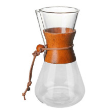 (Only Coffee Pot) Pour Over Coffee Coffeemaker Transparent Glass Carafe Hand Drip Brewer Pot