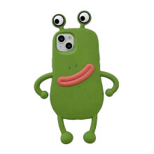(green, For iphone 14) Cute 3D Cartoon Frog Phone Case for iPhone 14 13 12 Pro Max Soft Silicone TPU Anti Drop Cover