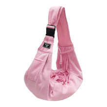 (Pink) Comoda tracolla per animali domestici, adatta a cani e gatti di piccola taglia, da viaggio, con gancio a tracolla o da borsetta.