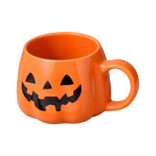 (Black) Zestaw ceramicznych kubków do kawy w kształcie dyni na Halloween i jesienne święta