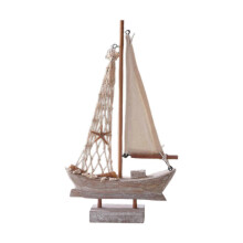(28cmx15.5cmx4cm) Mediterranean Mini Sailboat Model Handcrafted Home Decor Nautical Sailing Boat