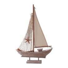 (42cmx27cmx5.5cm) Mediterranean Mini Sailboat Model Handcrafted Home Decor Nautical Sailing Boat