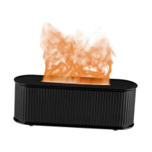 (Black) Vielseitiger Luftbefeuchter mit 7-farbigem Flammen-Diffusor und Timerfunktion für ätherische Öle