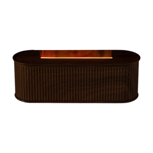 (Dark Brown) Versatile 7-Color Flame Essential Oil Diffuser Humidifier with Timer Function