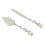 (silvery) Elegant Rose Handle Wedding Cake Cutting Knife and Server Set for Gifts 1