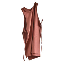 (Red) Men’s Chef Apron with 2 Pockets Durable Cotton Work Apron Adjustable Neck Kitchen Bib Pinafore