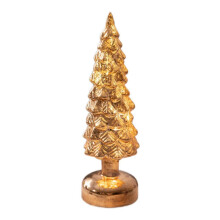 (S Gold) Świecąca szklana figurka choinkowa na stół jako centralny element świąteczny