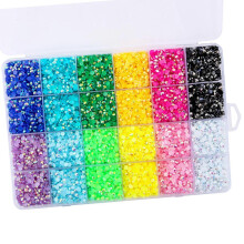(5mm) 19200pcs 3mm Rhinestone Gems 12 Colors Mix for DIY Craft Art Decor