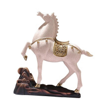 (Spot Color) Statuetta classica di cavallo per scrivania, 25x7,6x26,4 cm, scultura artigianale realizzata a mano.