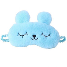 (White) Masque de sommeil adorable motif lapin, doux et confortable, idéal pour les siestes en voyage.